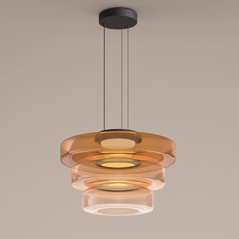 Glass Pendant Lamp, Contemporary Bauhaus Style Glass Ceiling Light, Hanging Lamp for Dining Room, Living Room and Bedroom