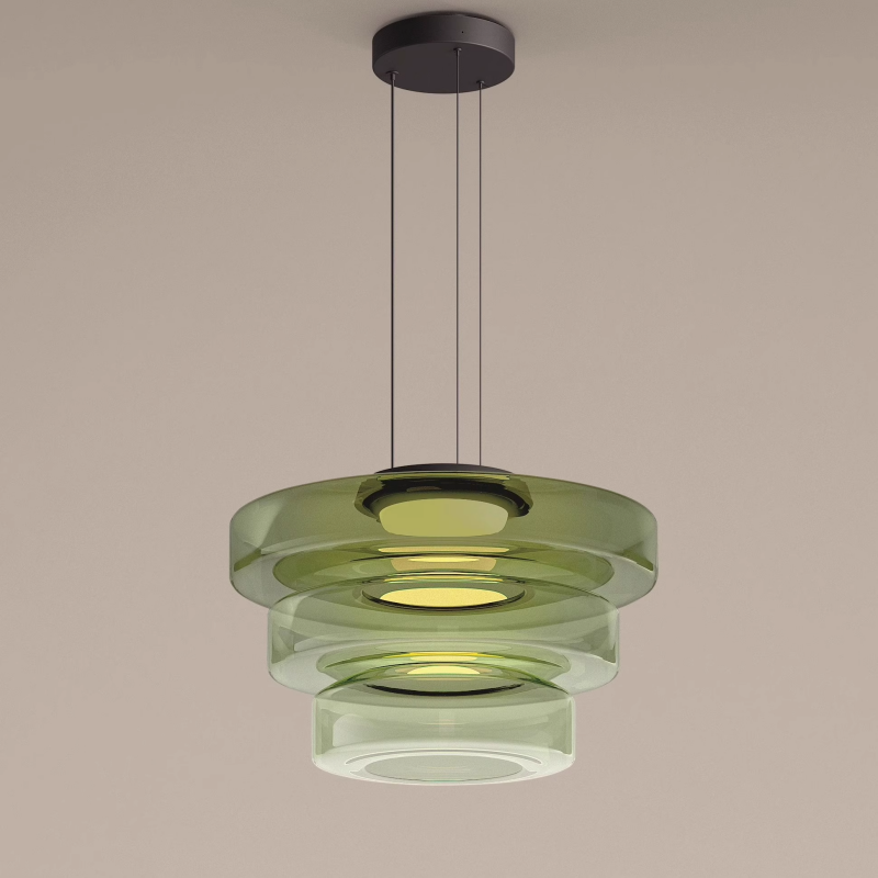 Glass Pendant Lamp, Contemporary Bauhaus Style Glass Ceiling Light, Hanging Lamp for Dining Room, Living Room and Bedroom