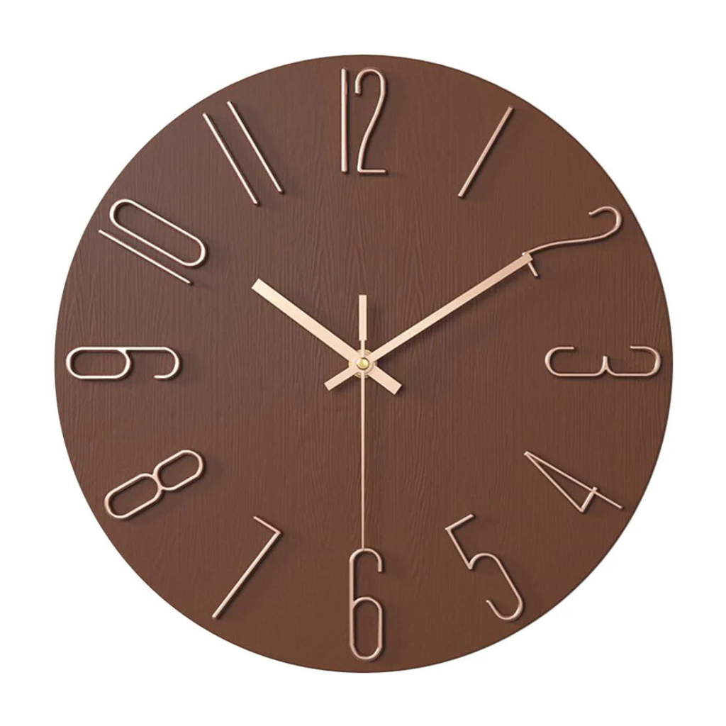 Noble Modern Wall Clock, Minimalist Round Wall Clock, Neutral Decorative Timepiece for Living Room, Bedroom, Kitchen and Hallway
