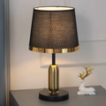 Vintage Black and Gold Table Lamp, Minimalist Matte Black Accent Desk Light for Home Office, Study, Bedroom and Living Room