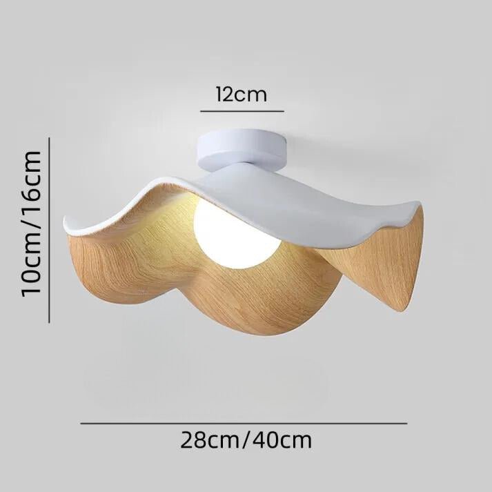 Scandinavian Wooden Lotus Ceiling Light, Solid Wood and Iron Layered Petal Ceiling Lamp for Living Room, Bedroom and Hallway