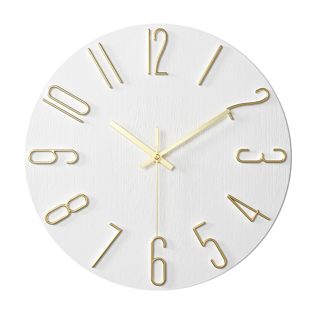 Noble Modern Wall Clock, Minimalist Round Wall Clock, Neutral Decorative Timepiece for Living Room, Bedroom, Kitchen and Hallway