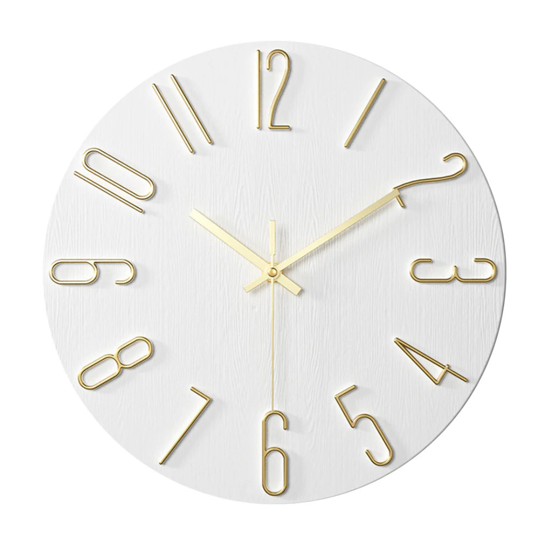 Noble Modern Wall Clock, Minimalist Round Wall Clock, Neutral Decorative Timepiece for Living Room, Bedroom, Kitchen and Hallway