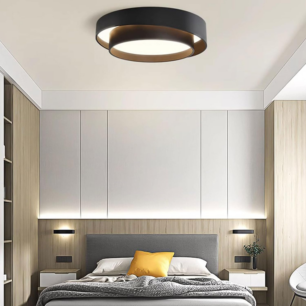 Nordic Round LED Ceiling Light, Scandinavian Minimalist Flush Mount Lamp for Living Room, Bedroom, Hallway and Kitchen