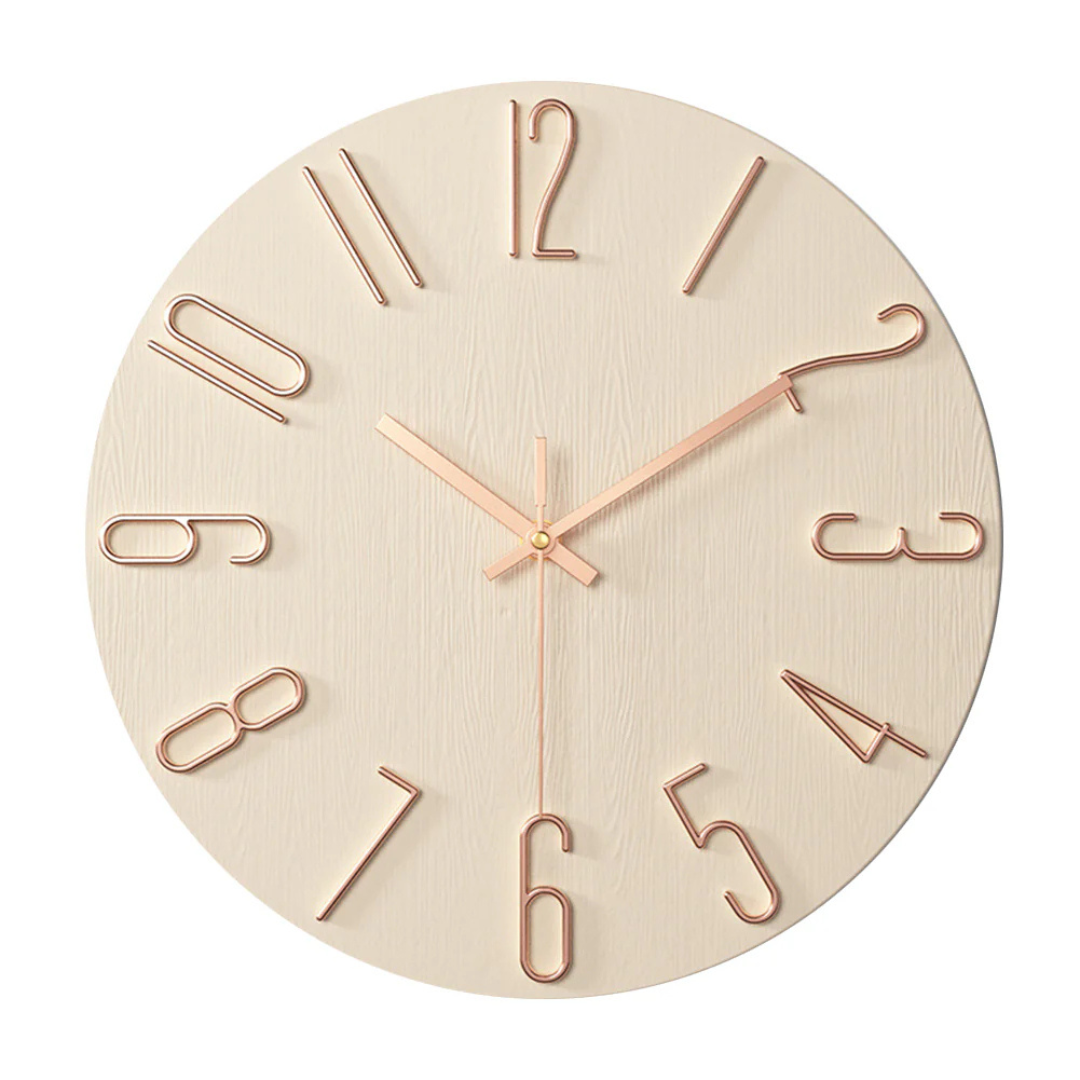 Noble Modern Wall Clock, Minimalist Round Wall Clock, Neutral Decorative Timepiece for Living Room, Bedroom, Kitchen and Hallway