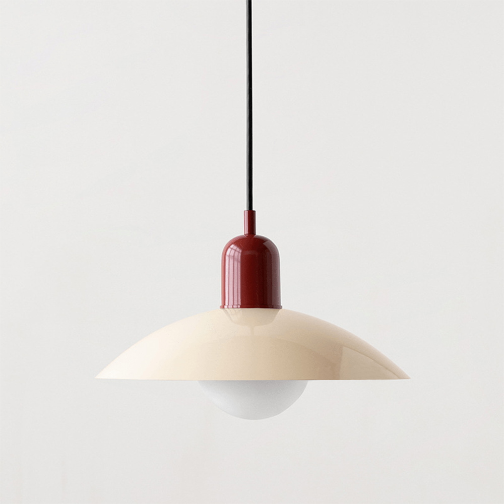 Macaron Bauhaus Pendant Light, Minimalist Powder Coated Geometric Hanging Lamp for Kitchen Island, Dining Room and Open Plan Spaces