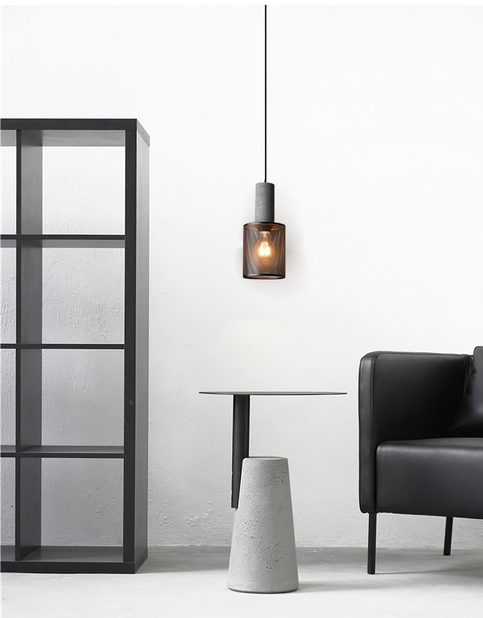 Urban Concrete Pendant Light, Industrial Marble Look Stone LED Hanging Lamp for Kitchen Island, Dining Room and Living Room