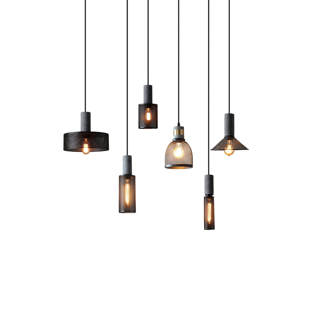 Urban Concrete Pendant Light, Industrial Marble Look Stone LED Hanging Lamp for Kitchen Island, Dining Room and Living Room