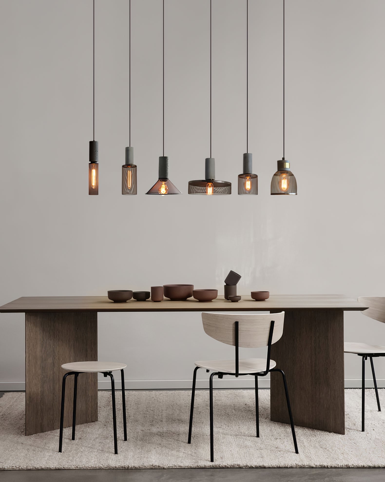 Urban Concrete Pendant Light, Industrial Marble Look Stone LED Hanging Lamp for Kitchen Island, Dining Room and Living Room