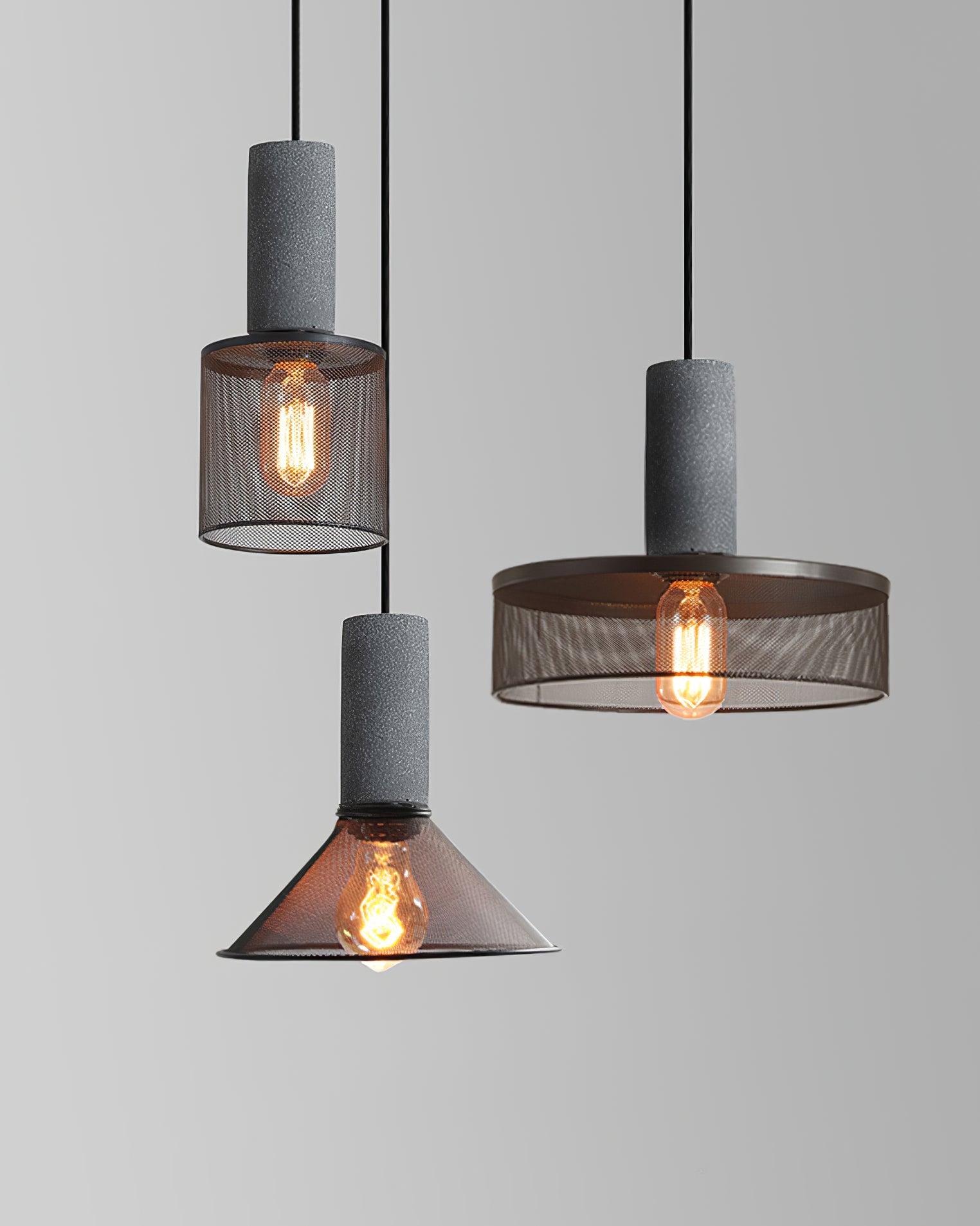 Urban Concrete Pendant Light, Industrial Marble Look Stone LED Hanging Lamp for Kitchen Island, Dining Room and Living Room