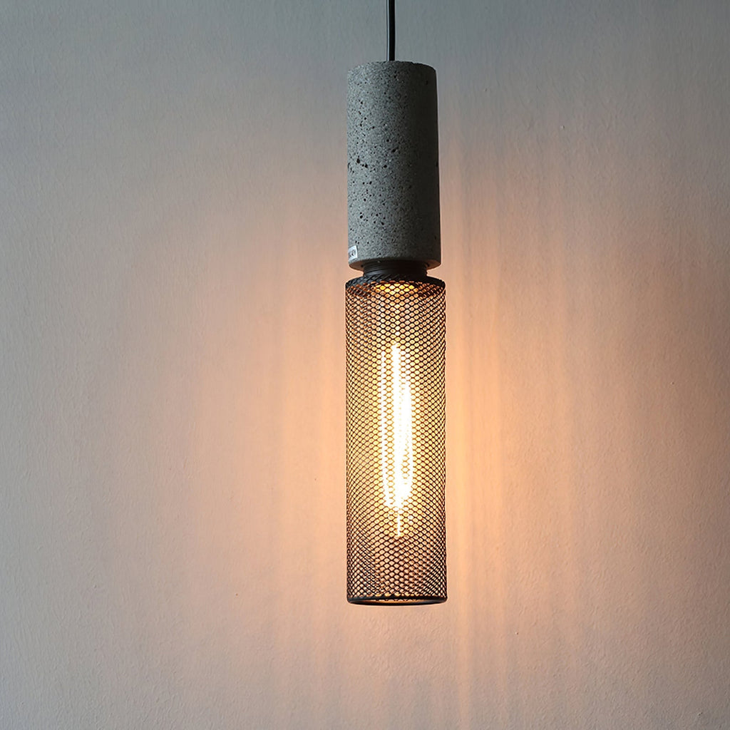 Urban Concrete Pendant Light, Industrial Marble Look Stone LED Hanging Lamp for Kitchen Island, Dining Room and Living Room
