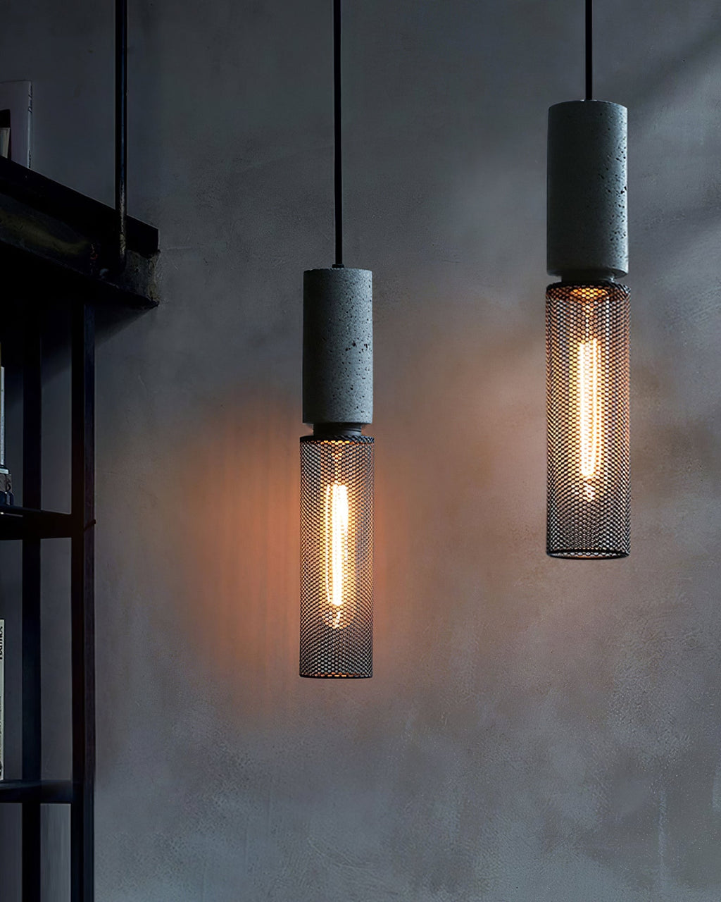 Urban Concrete Pendant Light, Industrial Marble Look Stone LED Hanging Lamp for Kitchen Island, Dining Room and Living Room