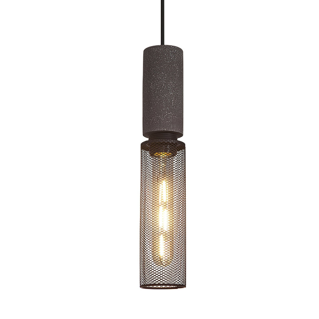 Urban Concrete Pendant Light, Industrial Marble Look Stone LED Hanging Lamp for Kitchen Island, Dining Room and Living Room