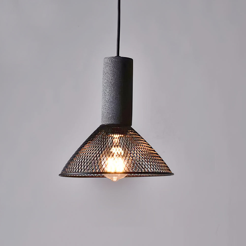 Urban Concrete Pendant Light, Industrial Marble Look Stone LED Hanging Lamp for Kitchen Island, Dining Room and Living Room