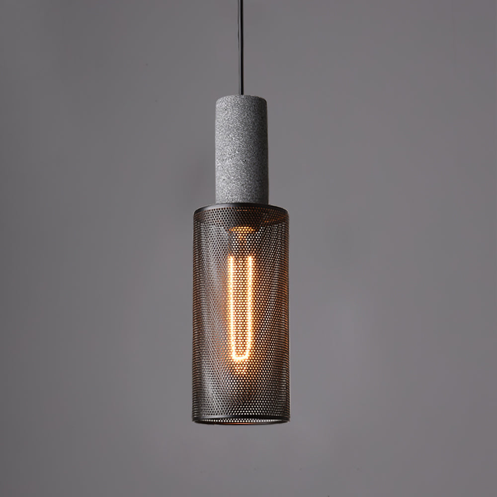 Urban Concrete Pendant Light, Industrial Marble Look Stone LED Hanging Lamp for Kitchen Island, Dining Room and Living Room