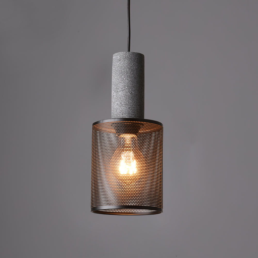 Urban Concrete Pendant Light, Industrial Marble Look Stone LED Hanging Lamp for Kitchen Island, Dining Room and Living Room