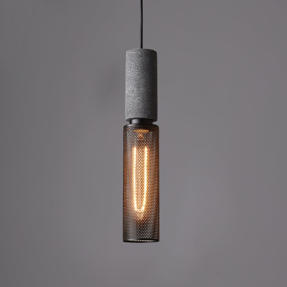 Urban Concrete Pendant Light, Industrial Marble Look Stone LED Hanging Lamp for Kitchen Island, Dining Room and Living Room