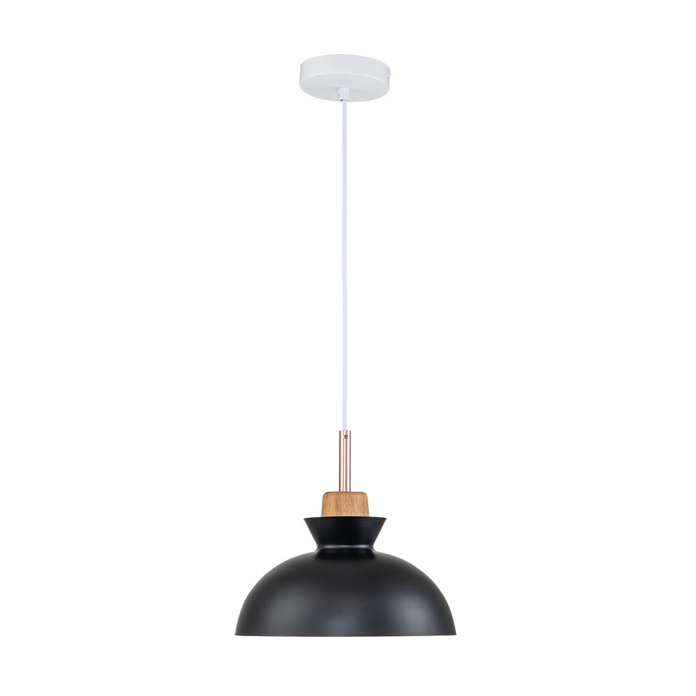 Modern Single Pendant Dome Light, Scandinavian Spun Brushed Metal Hanging Lamp for Kitchen Island, Dining Room and Hallway