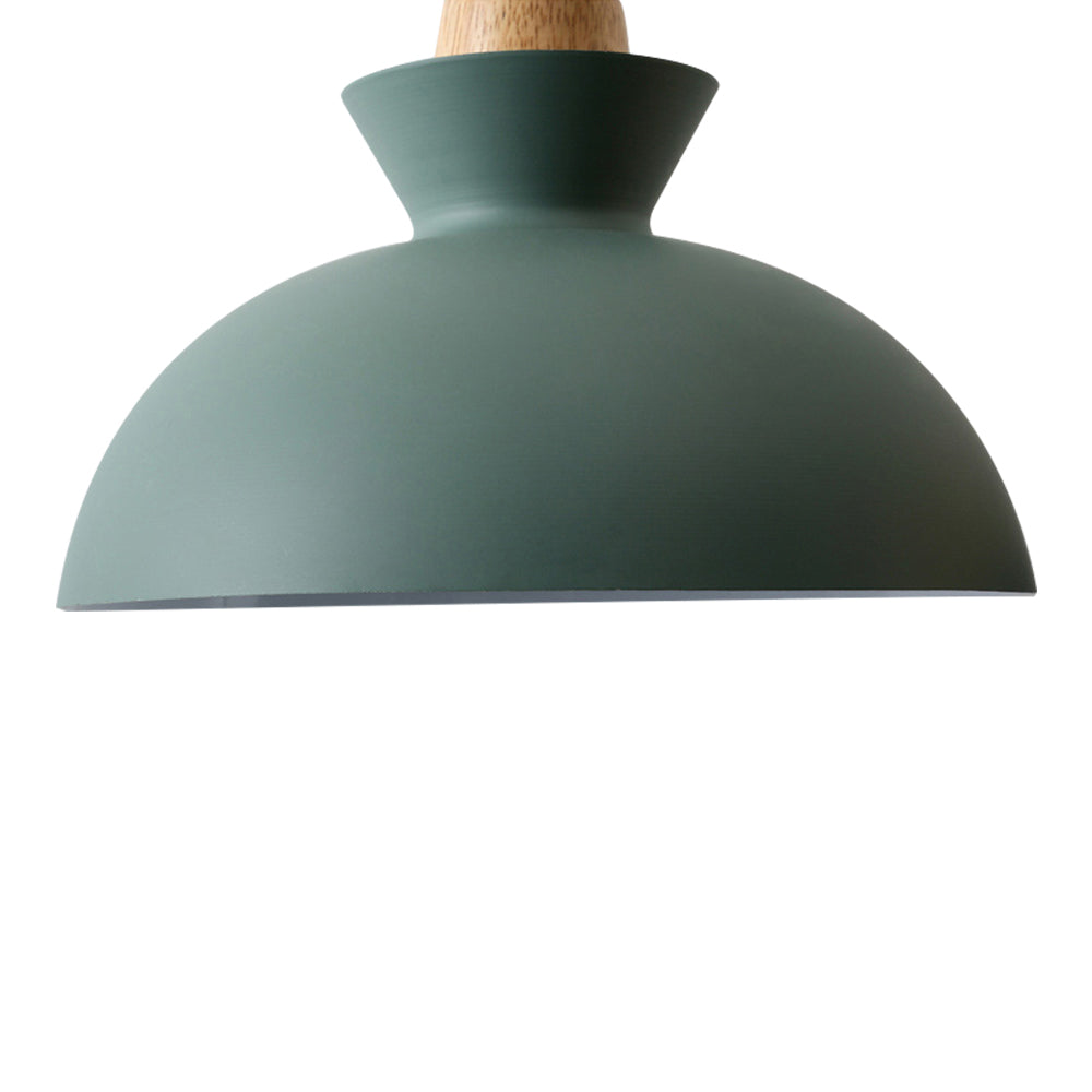 Modern Single Pendant Dome Light, Scandinavian Spun Brushed Metal Hanging Lamp for Kitchen Island, Dining Room and Hallway