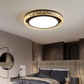 Crystal Halo LED Ceiling Light, Luxury Dimmable Glass Flush Mount Light for Living Room, Bedroom and Hallway