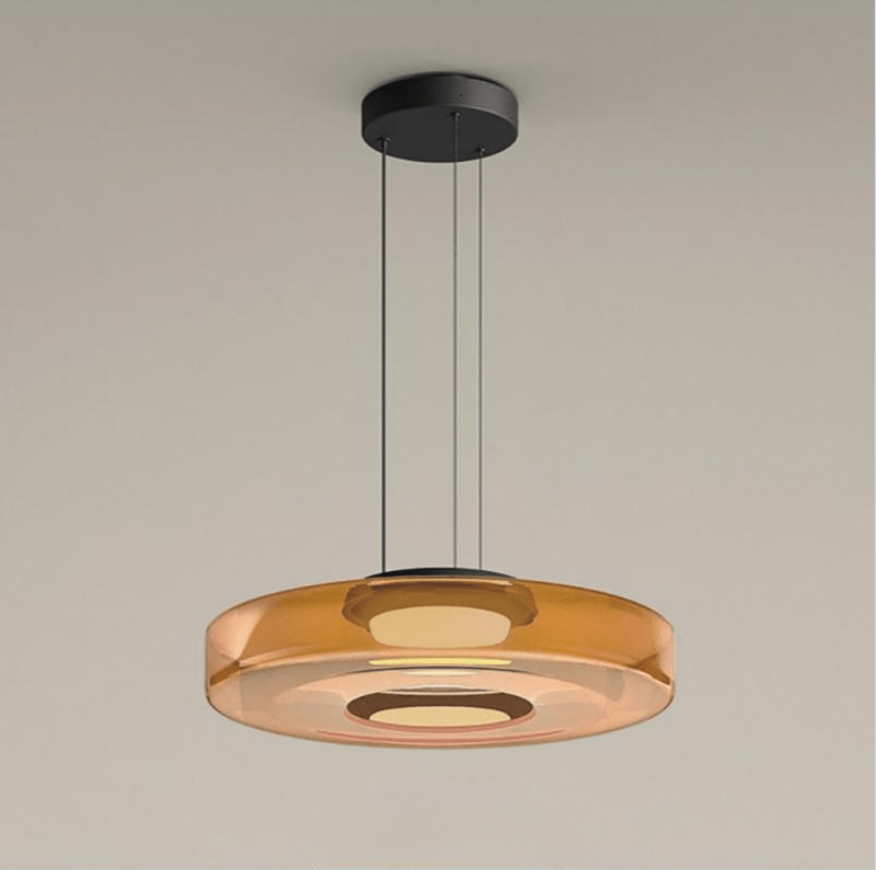 Bauhaus Glass Pendant Light, Minimalist Layered Glass LED Hanging Lamp for Dining Room, Living Room, Bedroom and Kitchen Island
