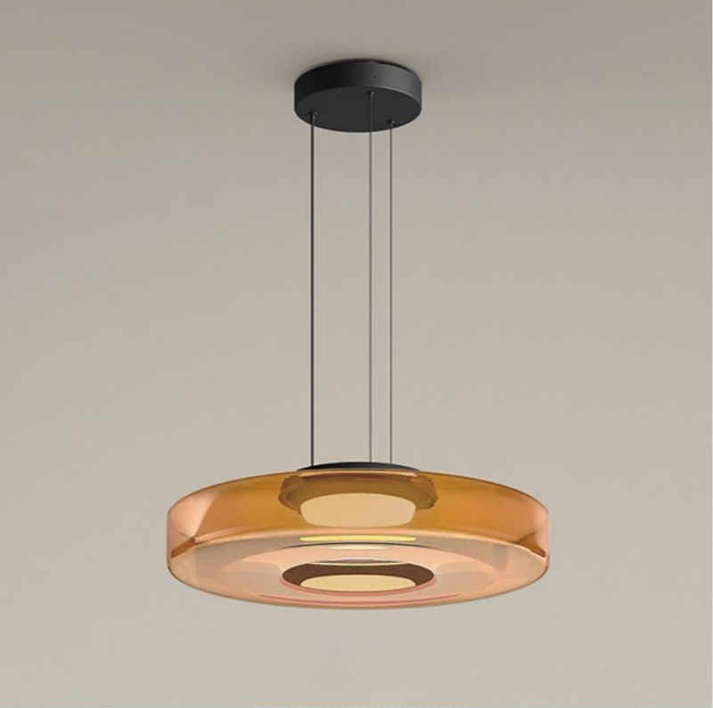 Glass Pendant Lamp, Contemporary Bauhaus Style Glass Ceiling Light, Hanging Lamp for Dining Room, Living Room and Bedroom