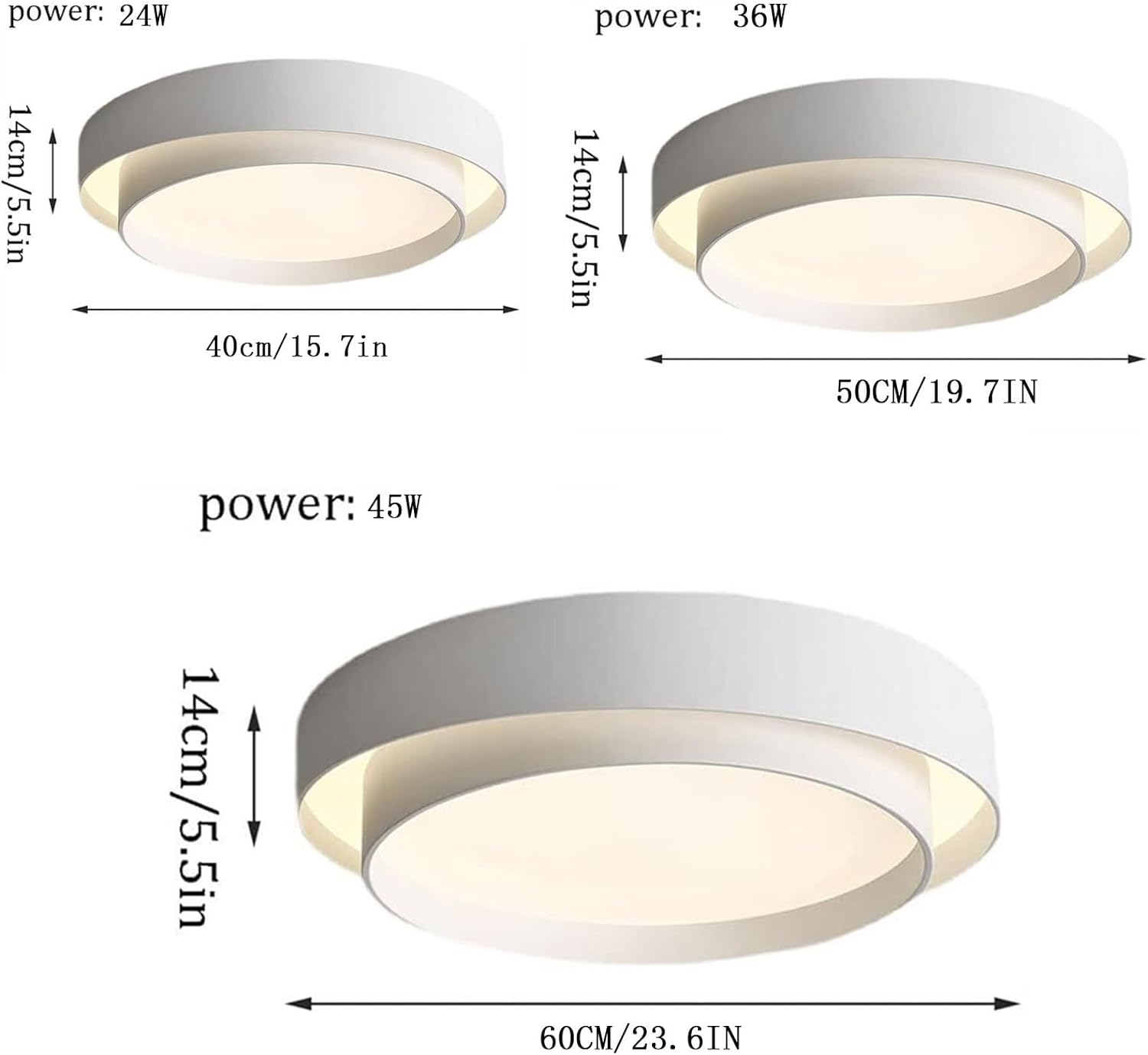 Nordic Round LED Ceiling Light, Scandinavian Minimalist Flush Mount Lamp for Living Room, Bedroom, Hallway and Kitchen