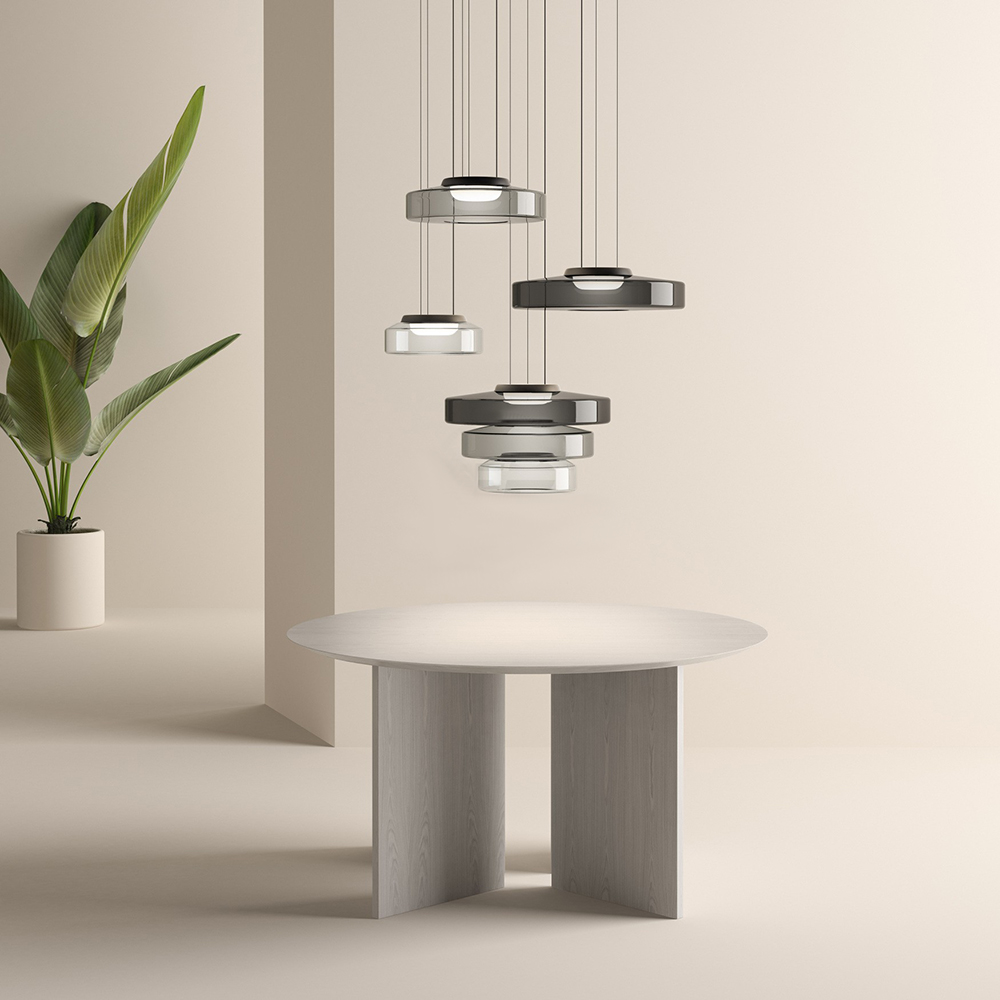 Glass Pendant Lamp, Contemporary Bauhaus Style Glass Ceiling Light, Hanging Lamp for Dining Room, Living Room and Bedroom