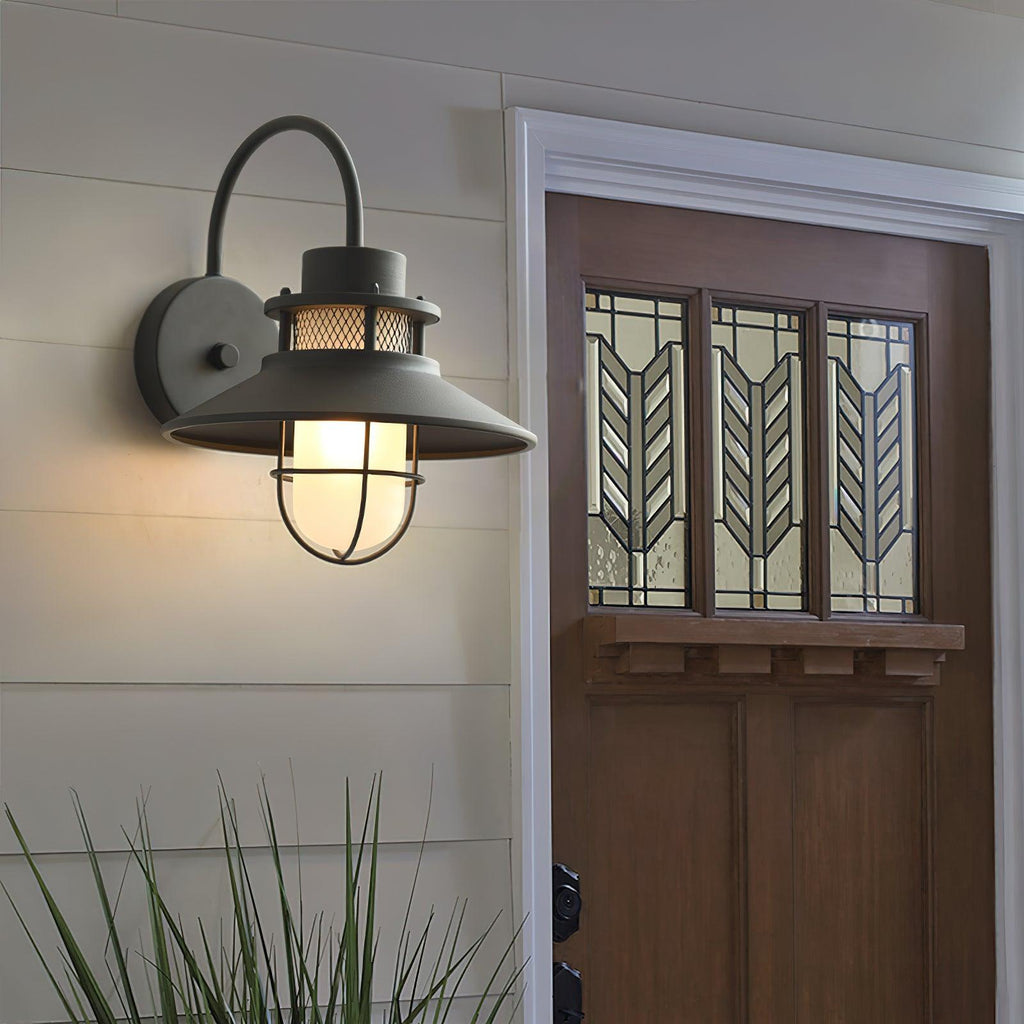 Felix Outdoor Wall Lamp, Industrial Waterproof Exterior Wall Sconce, Weather Ready Hanging Light for Garden, Porch, Patio and Front Door