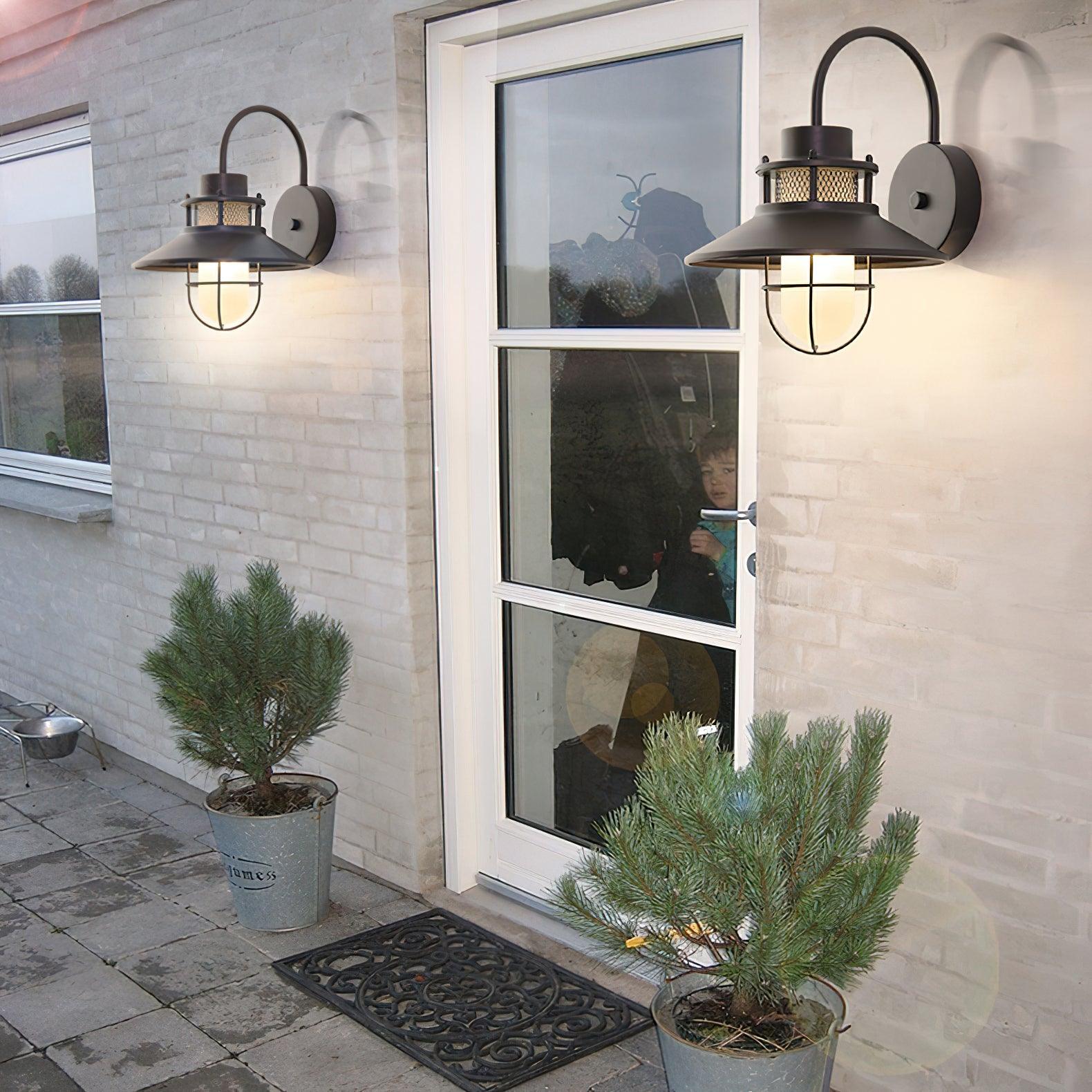 Felix Outdoor Wall Lamp, Industrial Waterproof Exterior Wall Sconce, Weather Ready Hanging Light for Garden, Porch, Patio and Front Door