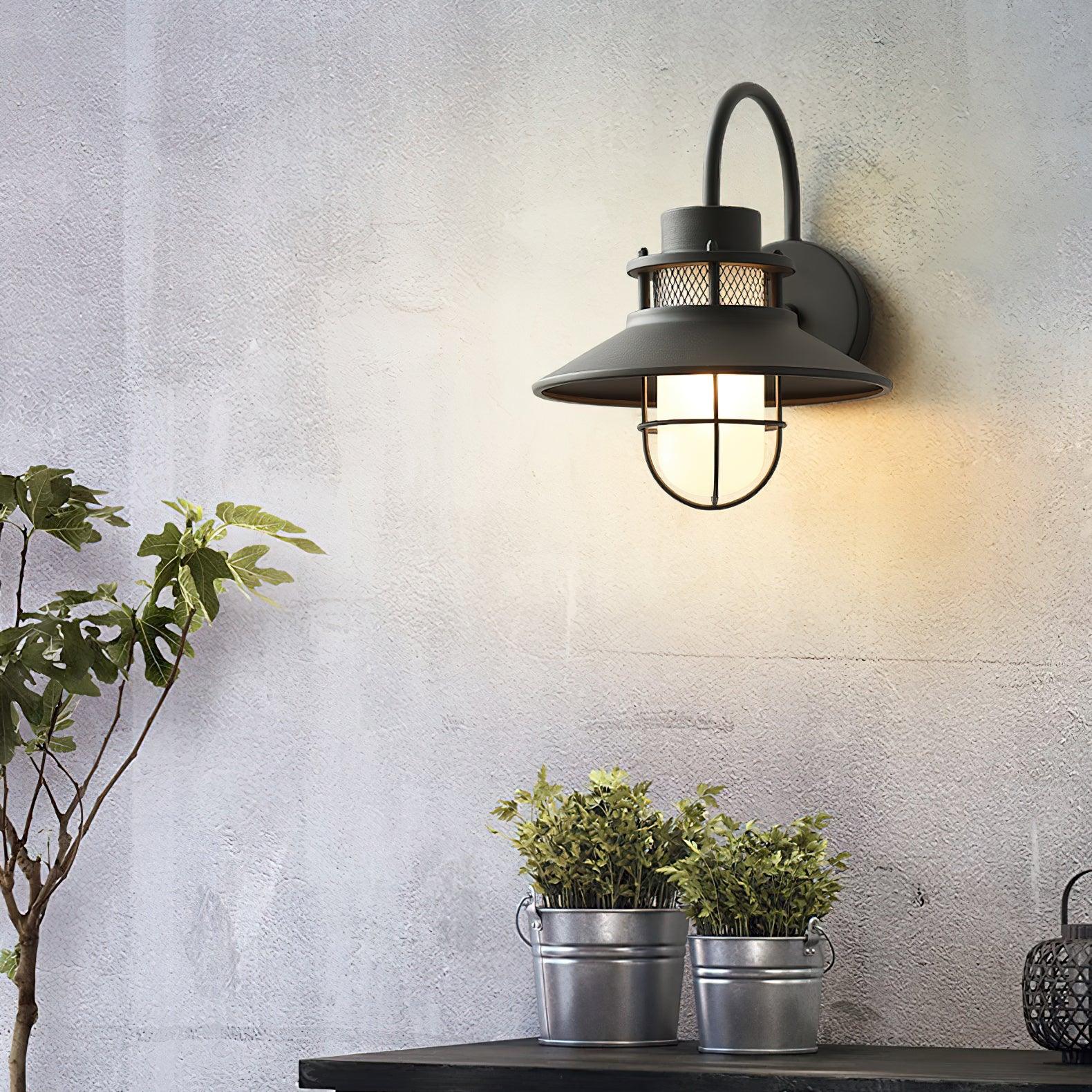 Felix Outdoor Wall Lamp, Industrial Waterproof Exterior Wall Sconce, Weather Ready Hanging Light for Garden, Porch, Patio and Front Door