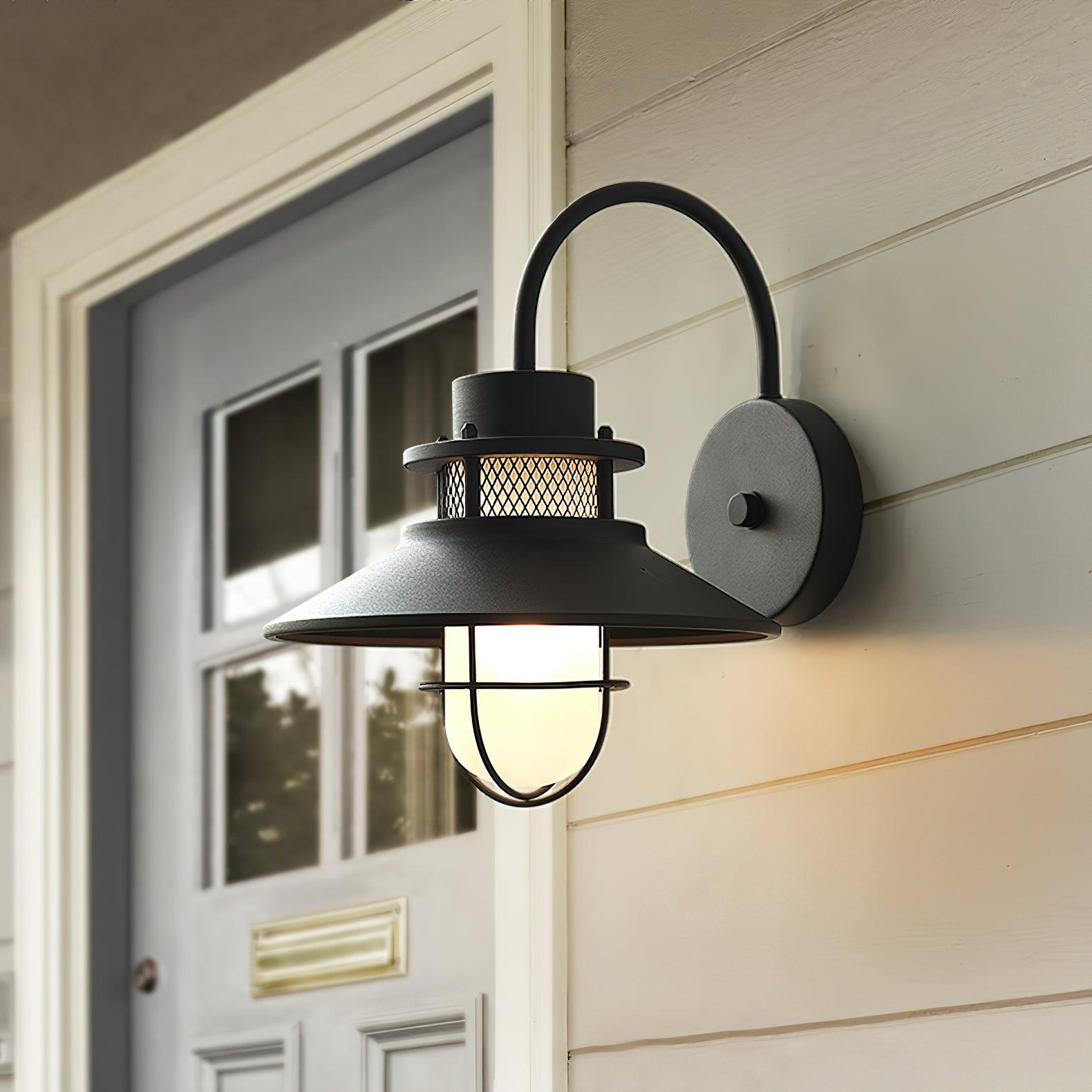 Felix Outdoor Wall Lamp, Industrial Waterproof Exterior Wall Sconce, Weather Ready Hanging Light for Garden, Porch, Patio and Front Door