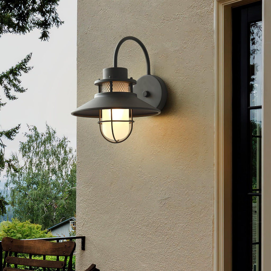 Felix Outdoor Wall Lamp, Industrial Waterproof Exterior Wall Sconce, Weather Ready Hanging Light for Garden, Porch, Patio and Front Door