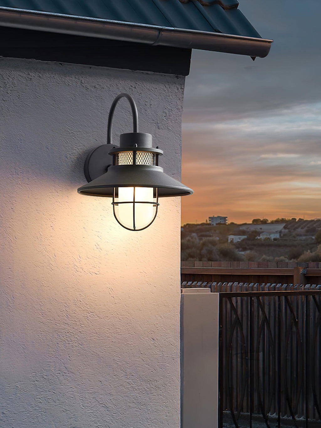 Felix Outdoor Wall Lamp, Industrial Waterproof Exterior Wall Sconce, Weather Ready Hanging Light for Garden, Porch, Patio and Front Door