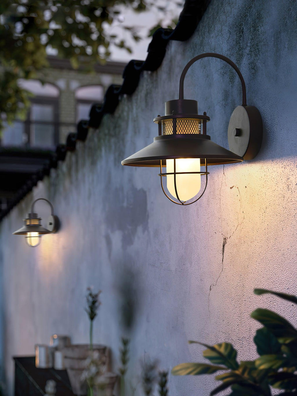 Felix Outdoor Wall Lamp, Industrial Waterproof Exterior Wall Sconce, Weather Ready Hanging Light for Garden, Porch, Patio and Front Door