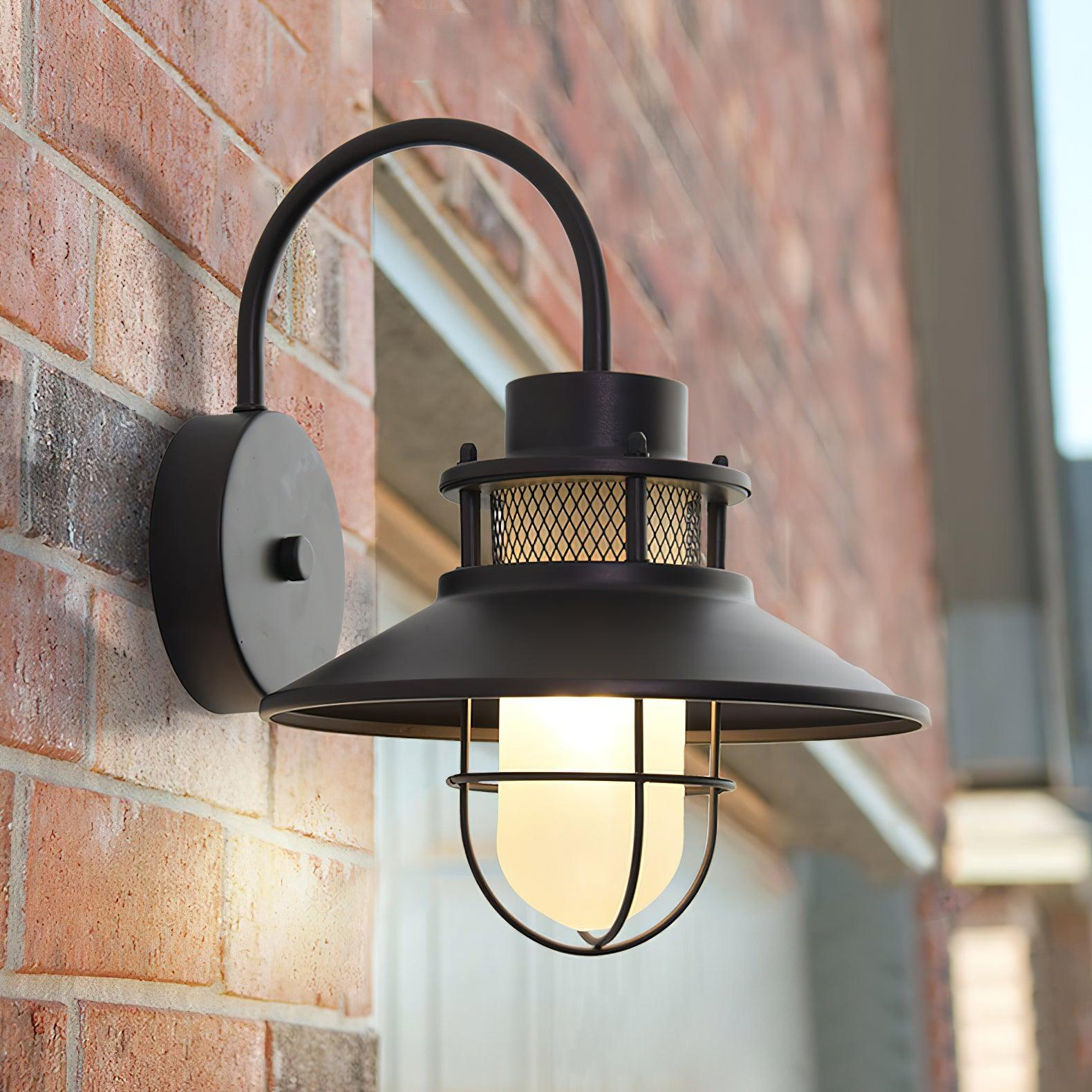 Felix Outdoor Wall Lamp, Industrial Waterproof Exterior Wall Sconce, Weather Ready Hanging Light for Garden, Porch, Patio and Front Door