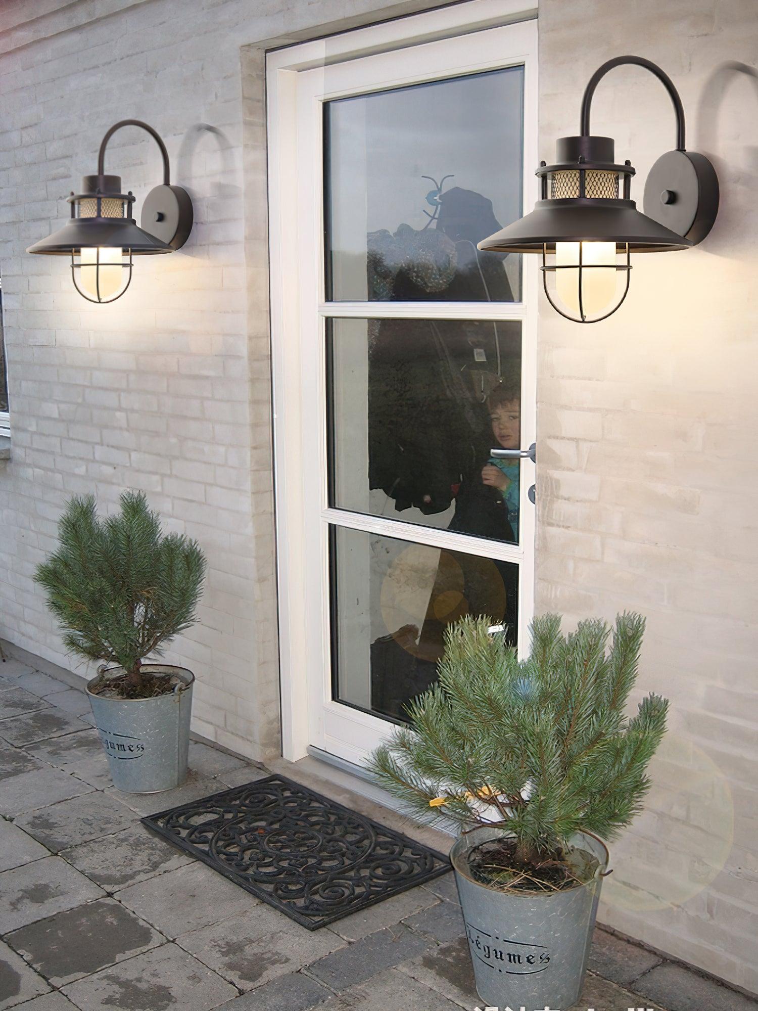 Felix Outdoor Wall Lamp, Industrial Waterproof Exterior Wall Sconce, Weather Ready Hanging Light for Garden, Porch, Patio and Front Door