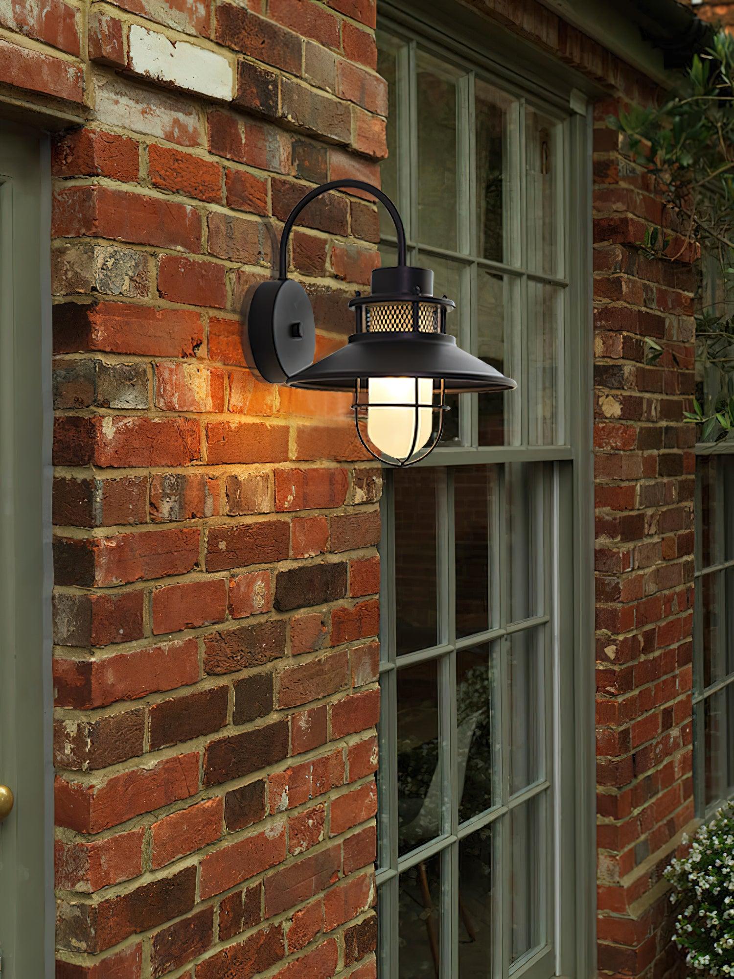 Felix Outdoor Wall Lamp, Industrial Waterproof Exterior Wall Sconce, Weather Ready Hanging Light for Garden, Porch, Patio and Front Door
