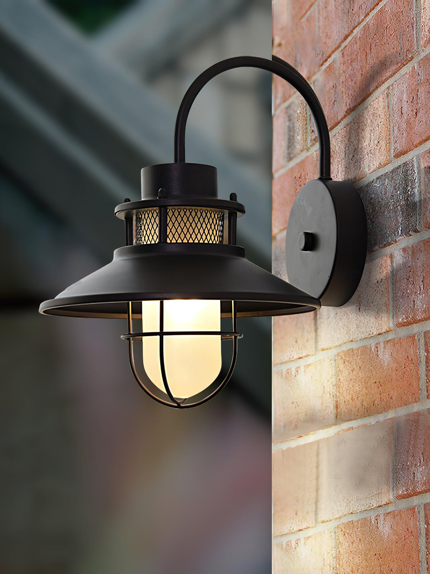 Felix Outdoor Wall Lamp, Industrial Waterproof Exterior Wall Sconce, Weather Ready Hanging Light for Garden, Porch, Patio and Front Door