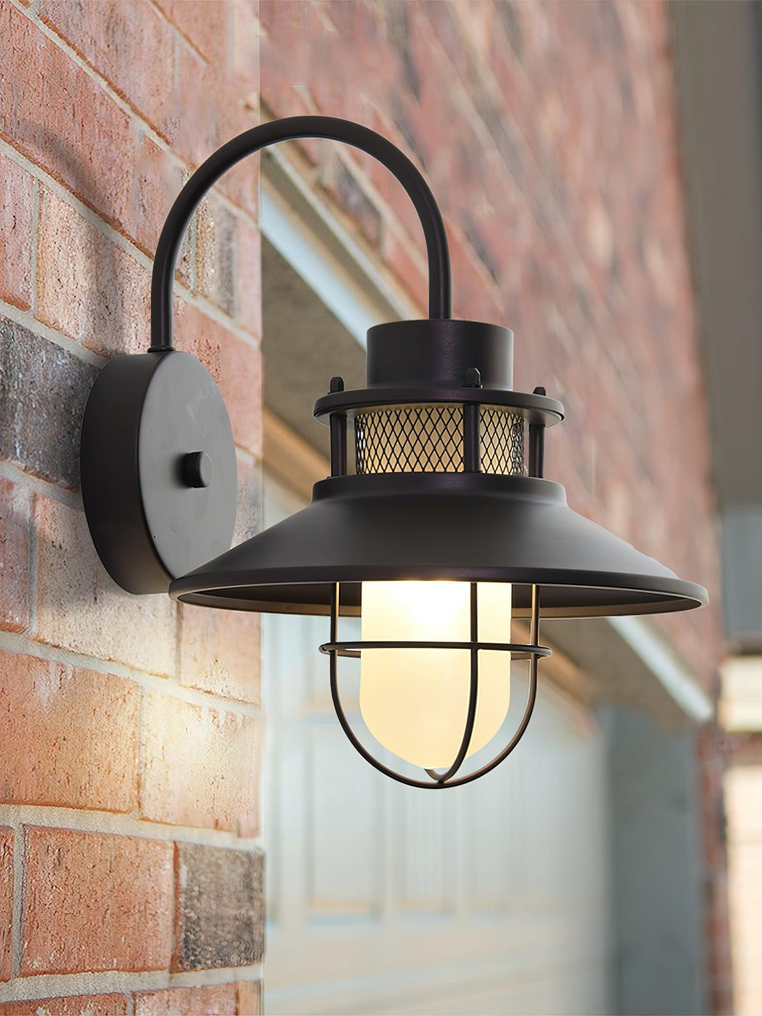 Felix Outdoor Wall Lamp, Industrial Waterproof Exterior Wall Sconce, Weather Ready Hanging Light for Garden, Porch, Patio and Front Door