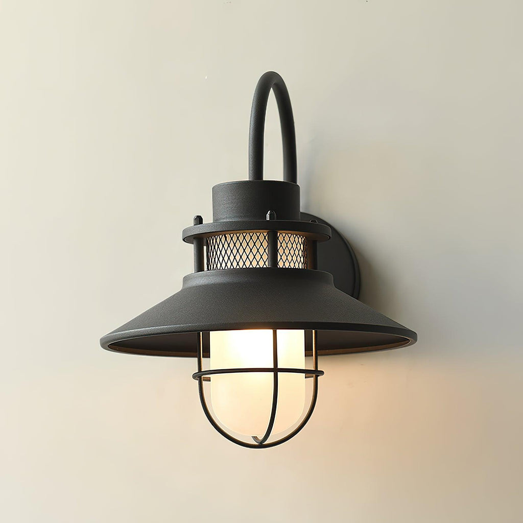 Felix Outdoor Wall Lamp, Industrial Waterproof Exterior Wall Sconce, Weather Ready Hanging Light for Garden, Porch, Patio and Front Door