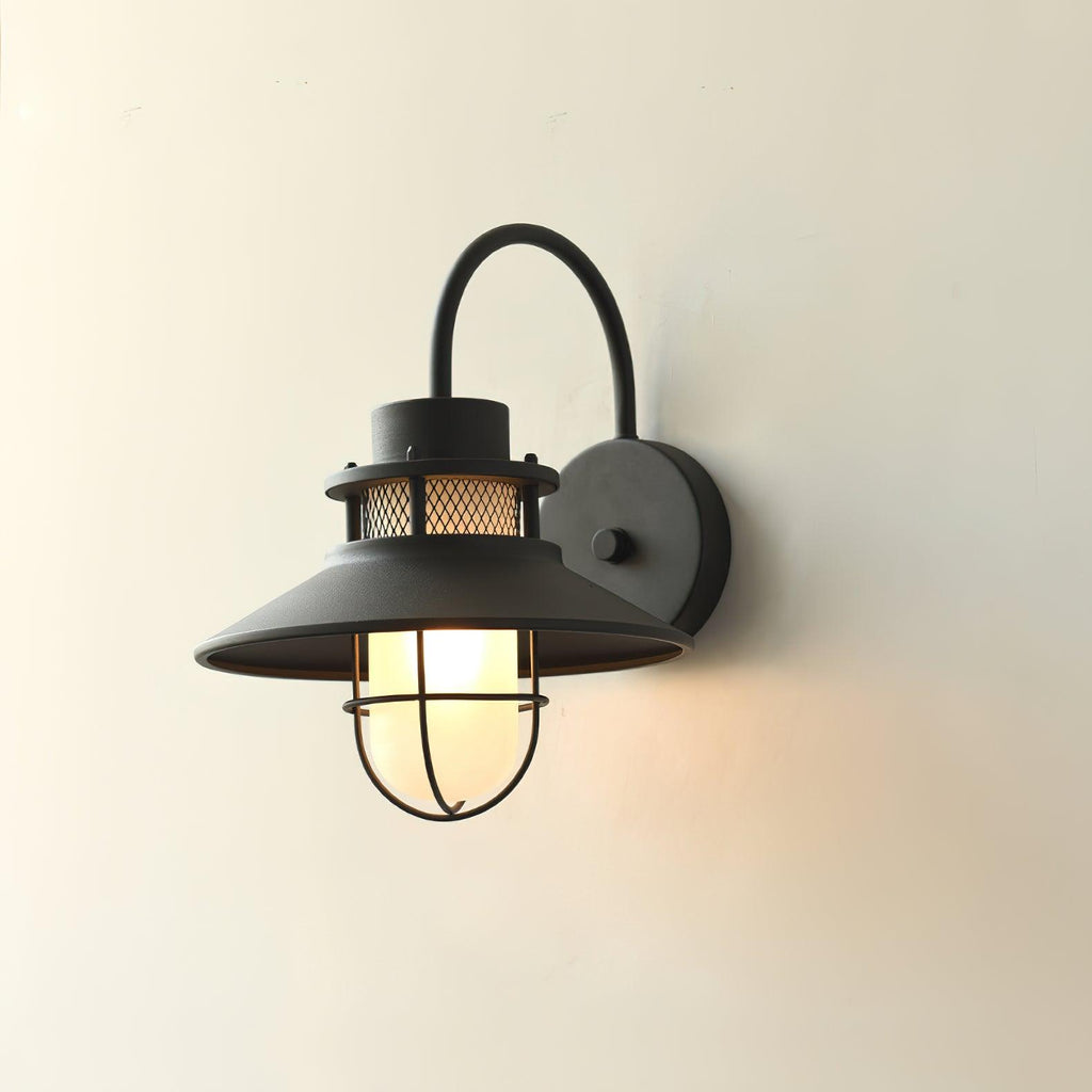 Felix Outdoor Wall Lamp, Industrial Waterproof Exterior Wall Sconce, Weather Ready Hanging Light for Garden, Porch, Patio and Front Door