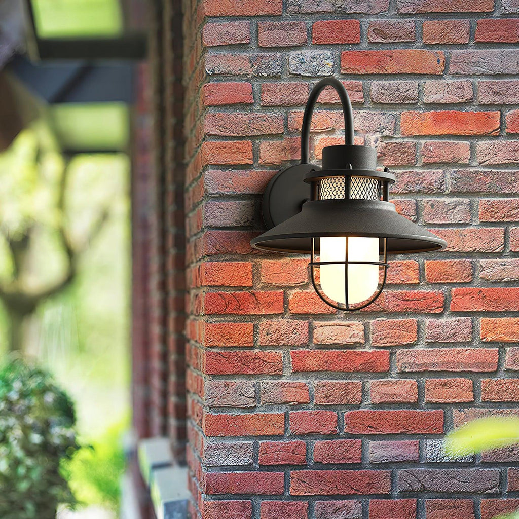 Felix Outdoor Wall Lamp, Industrial Waterproof Exterior Wall Sconce, Weather Ready Hanging Light for Garden, Porch, Patio and Front Door