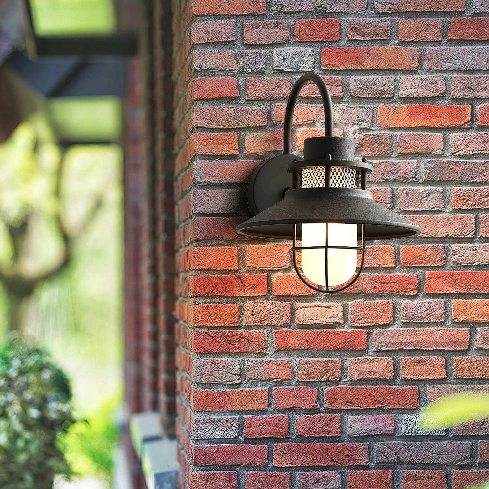 Felix Outdoor Wall Lamp, Industrial Waterproof Exterior Wall Sconce, Weather Ready Hanging Light for Garden, Porch, Patio and Front Door