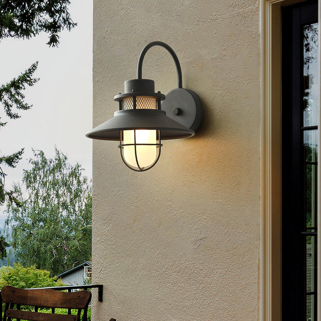 Felix Outdoor Wall Lamp, Industrial Waterproof Exterior Wall Sconce, Weather Ready Hanging Light for Garden, Porch, Patio and Front Door