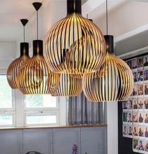 Handcrafted Wooden Pendant Light, Scandinavian Solid Wood Ceiling Light, Hanging Lamp for Dining Room, Living Room and Hallway