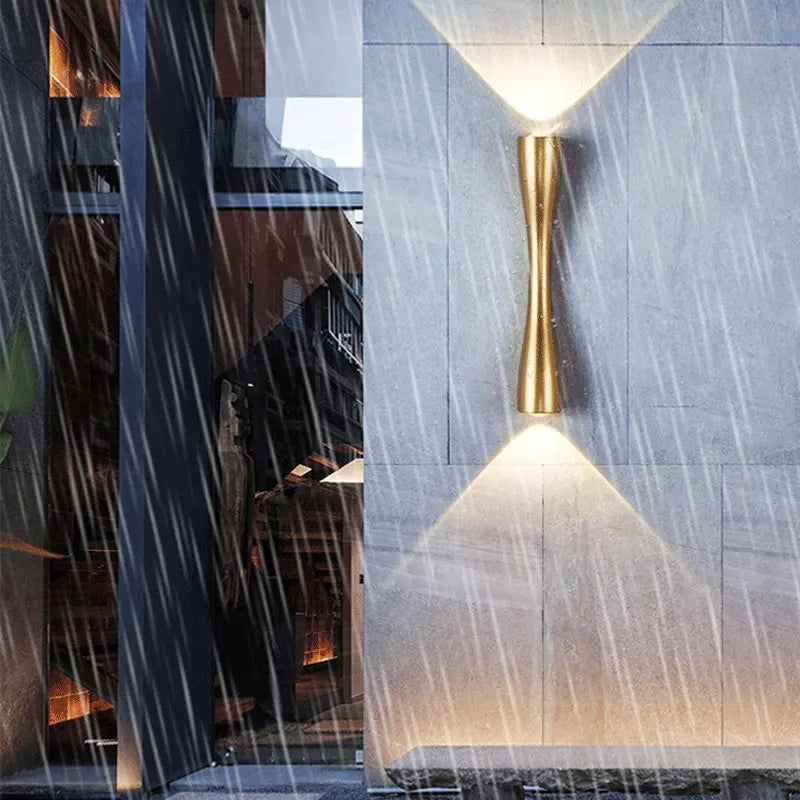 Modern Gold Wall Light, Scandinavian Waterproof Wall Lamp, Up and Down Accent Sconce for Living Room, Bedroom and Hallway