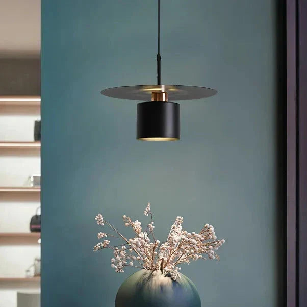 Pendant Light, Minimalist Neutral Finish Ceiling Light with Braided Cord for Dining Room, Living Room, Hallway and Bedroom