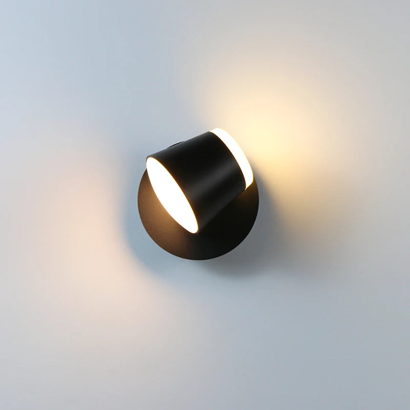 Rotatable LED Wall Lamp, Minimalist Adjustable Integrated LED Wall Sconce for Bedroom, Living Room, Hallway and Home Office