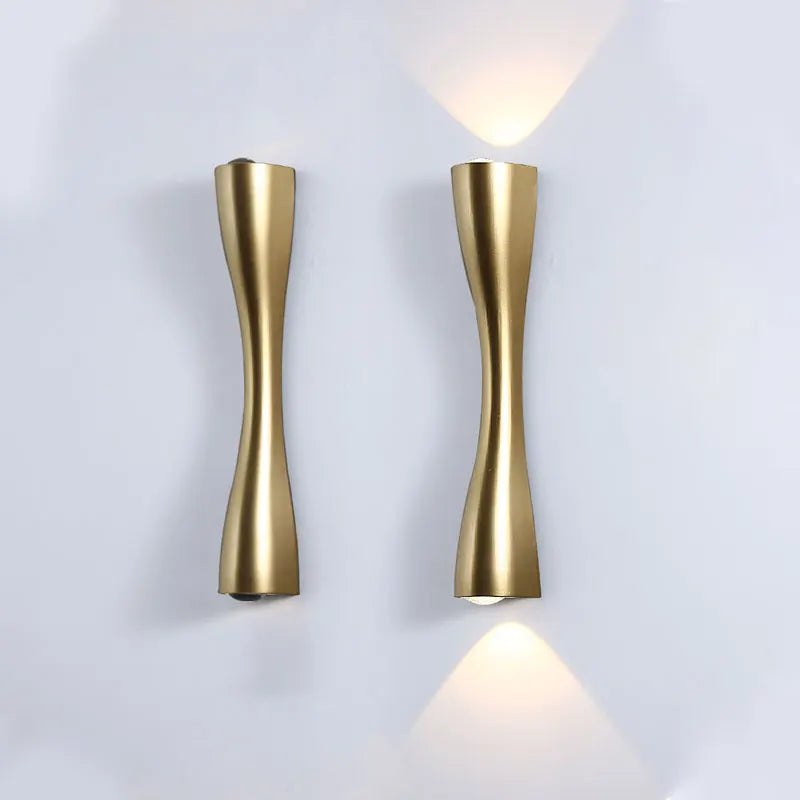 Modern Gold Wall Light, Scandinavian Waterproof Wall Lamp, Up and Down Accent Sconce for Living Room, Bedroom and Hallway